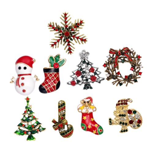 COLLBATH 9 Stück Teiliges Weihnachtsbroschen mit Klassischen Mustern Niedliche Anstecker für Kleidung Festliche Accessoires für Feiern Gemischter von COLLBATH