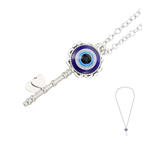 COLLBATH Blauer Böser Blick Schlüsselanhänger Hängeornament Auto Deko Mit Augenperle Leicht Und Kompakt Schutz Anhänger von COLLBATH
