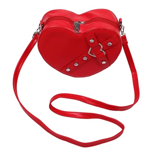 COLLBATH Anlässe Und Veranstaltungen Trendiger Reißverschluss Mit Spezieller Umhängetasche Und Halter Für Mädchen Süße Karten Partys Rotes Mit Reißverschluss Für Münzen von COLLBATH