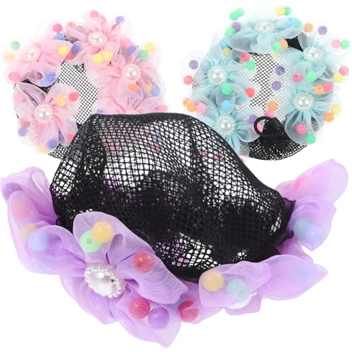 COLLBATH Ballett Haarnetz für Mädchen Sicherer Haarknoten Schmuck mit Bunten Blüten Vielseitiges Ballett Haarschmuck Zubehör für Tanz und Alltag Einfach zu Verwenden Angenehmes Material von COLLBATH