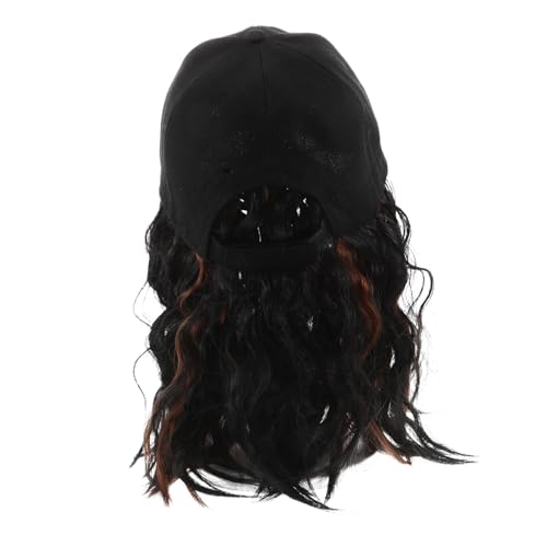 COLLBATH Baseball Cap mit Haarverlängerungen für Damen Verstellbare Mütze mit Synthetischer Perücke Kurze Lockige Bob-style Leichte Komfortable Baseballkappe für Schnellen Lookwechsel von COLLBATH