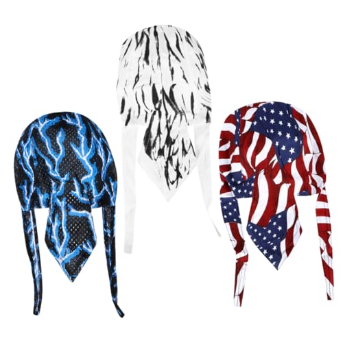 COLLBATH 3 Stück Piratenhut Kopftuch Kapuze Für Männer Und Frauen Schnelltrocknend Atmungsaktiv Multifunktionale Fahrradmütze Für Outdoor Sportarten Uv Schutz Zum Wandern Und Radfahren von COLLBATH