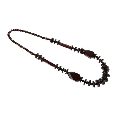 COLLBATH Boho Holzperlen Halskette Damen Vintage Ethnischer Stil Chunky Statement Schmuck Leicht Hautfreundlich Für Sommer Strand Luau Party Zubehör von COLLBATH