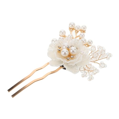COLLBATH Hochzeitshaarnadel Mit Perlen Für Braut U-förmige Haarspangen Blumen-haarschmuck Für Frauen Hochzeitshaarschmuck von COLLBATH