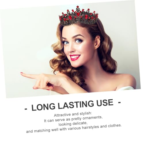 COLLBATH Braut Tiara Strass Tiara Braut Kopfschmuck Hochzeits Haarschmuck Brautkrone Für Frauen Hochzeitsschmuck Hochzeitskrone Rot von COLLBATH