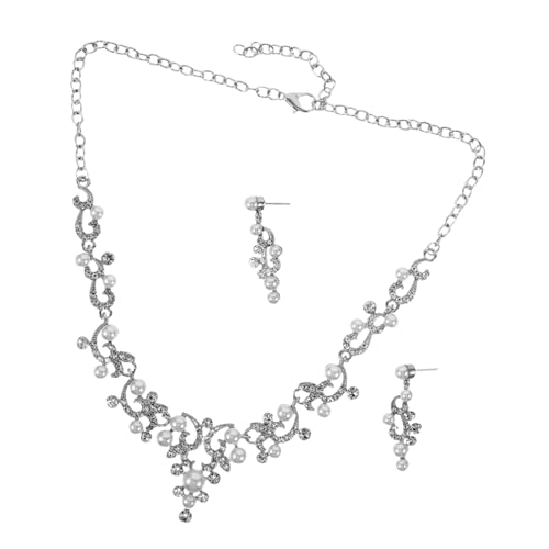 COLLBATH Brautschmuck Set mit Perlen und Funkelnden Strasssteinen Leichtes Vielseitiges Schmuckset für Bräute und Brautjungfern Klassisches Hochzeits Accessoire für Festlichkeiten von COLLBATH