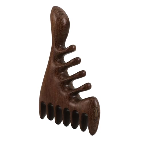 COLLBATH Breiter Sandelholz Massagekamm mit Ergonomischem Design Zähne für Sanfte Kopfmassage Anti statisch Langlebig und Entspannender Duft Multifunktionaler Holzkamm für Männer und von COLLBATH