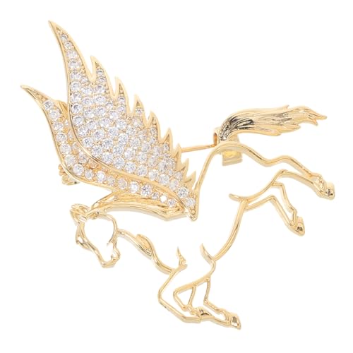 COLLBATH Brosche Schmuck Pferdenadel Für Kleider Herren Broschen Für Anzug Strass Dekorative Anstecknadel Dekoratives Pferdeabzeichen Pferdezubehör Neujahrsbrosche Goldene von COLLBATH