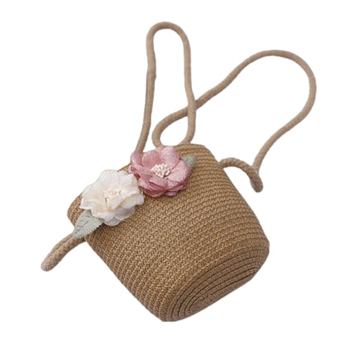 COLLBATH Gewebte Stroh Tasche Für Kinder Strandtasche Mit Baumwollfutter Umhängetasche Für Mädchen Handtasche Aus Stroh Praktisch Und Modisch von COLLBATH