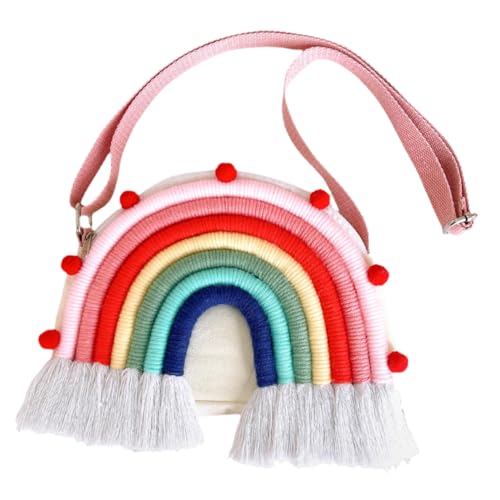 COLLBATH Bunte Crossbody Tasche Regenbogen Wanddeko Aufbewahrungstasche Tragbar Leicht Für Mädchen Reise Bücher Organisieren Selbstständigkeit von COLLBATH