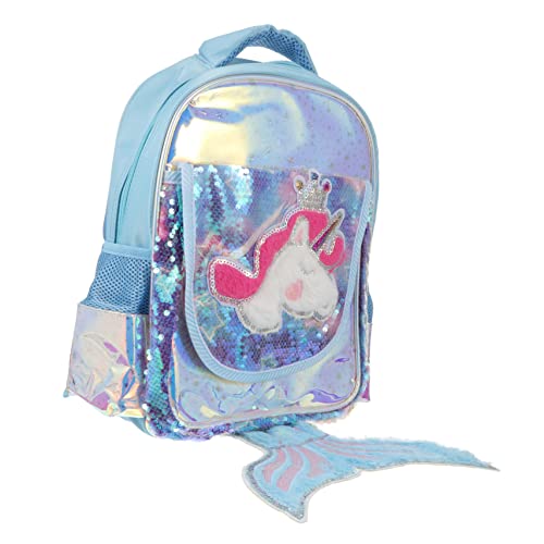 COLLBATH Kreativer Einhorn-meerjungfrau Rucksack Für Junge Mädchen Stylischer Cartoon Rucksack Einstellbare Für Schule Reisen Und Freizeit Große Kapazität Strapazierfähigem Hellblaue von COLLBATH