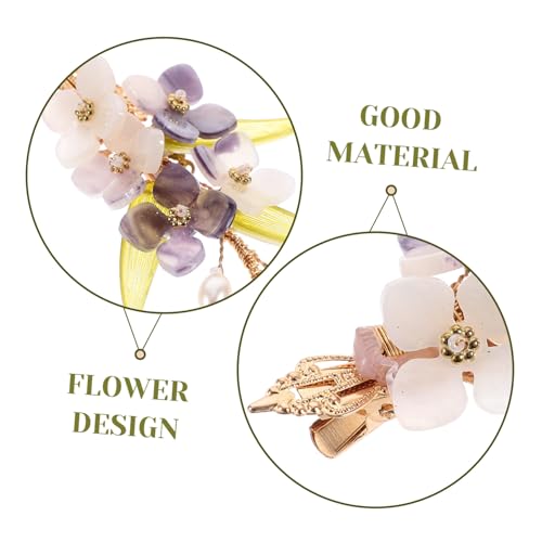 COLLBATH Chinesische Klassische Haarspange mit Violetten Blumen Antiker Haarschmuck aus Resin und Zinklegierung Elegant für Traditionelle Kostüme Hanfu und Cheongsam Damen Haarclip für von COLLBATH