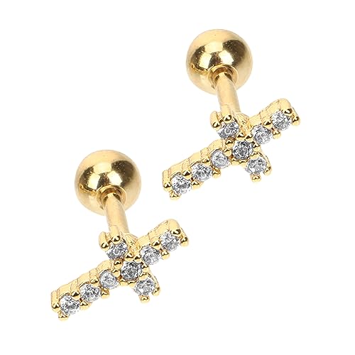 COLLBATH Cross Ohrringe Damen Ohrstecker Tragus Piercing Schmuck Glänzend Glatt Langlebig Modisch Für Alltag Festival von COLLBATH