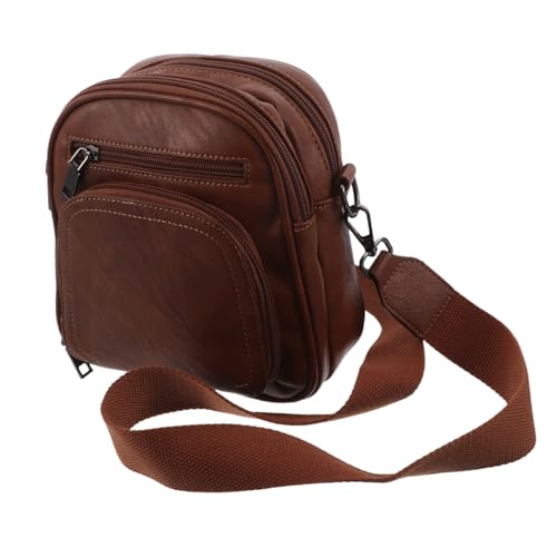 COLLBATH Crossbody Bag Damen PU Kleine Geldbörse mit Kartenfächern Verstellbarer Schultergurt für Handy und Alltag Multifunktionale Leichte Handtasche in Gelbbraun von COLLBATH