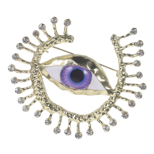 COLLBATH Augenbrosche Anstecknadel Retro mit Strasssteinen Teufelsauge Schal Brosche Dekorative Nadel für Damen Rucksacknadel Einzigartige Hutnadel Vintage Accessoire () 1Stk von COLLBATH