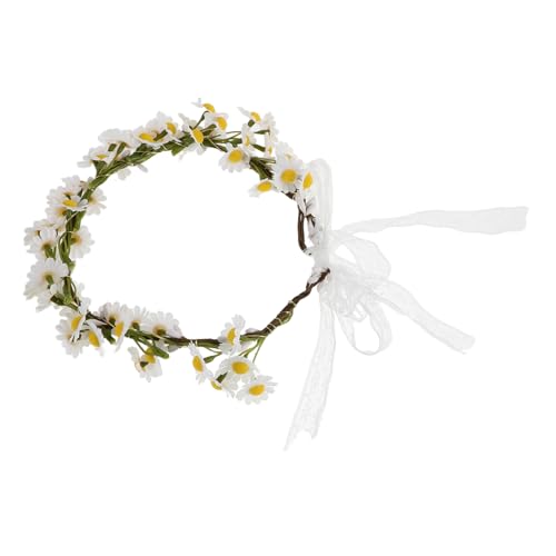 COLLBATH Daisy Flower Crown Kunstblumen Haarreifen Vielseitige Blumenhaube für Hochzeiten Festivals und Alltägliches Styling Leicht und für Stundenlangen Tragekomfort von COLLBATH