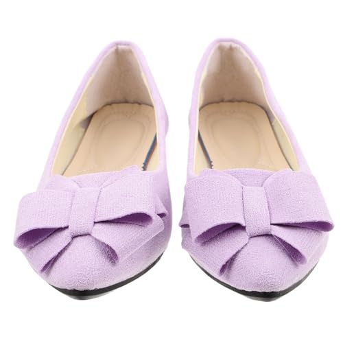 COLLBATH Brautschuhe Für Hochzeit Flache Stilvolle Ballerinas Mit Schleifendetail Für Damen Bequeme Schuhe Für Business Und Feiern Schnelles Anziehen von COLLBATH