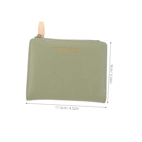 COLLBATH Damen Geldbörse Klein Bifold Portemonnaie aus Kunstleder mit Reißverschluss Münzfach Kompakt Leicht Große Kapazität Multifach Geldbeutel für Alltag und Reisen Grün von COLLBATH