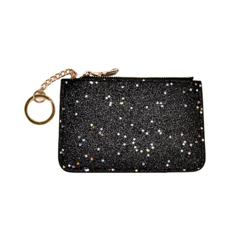 COLLBATH Damen Zipper Geldbörse Mit Sternen-Pailletten Minimalistisches Design Leicht Und Für Partys Und Abendveranstaltungen Mit Schlüsselanhänger Für Zusätzlichen Komfort von COLLBATH