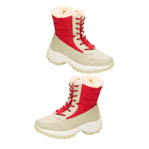 COLLBATH Damen Winter Stiefel Gefüttert Warm Rutschfest Schnürstiefel mit Plüschfutter Bequeme Schneeschuhe für Kalte Tage Outdoor und Alltag von COLLBATH