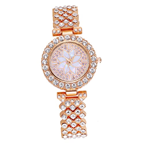 COLLBATH Damenuhr Mit Legierungsarmband Und Strassornament Freizeit Armbanduhr Für Damen Uhr von COLLBATH