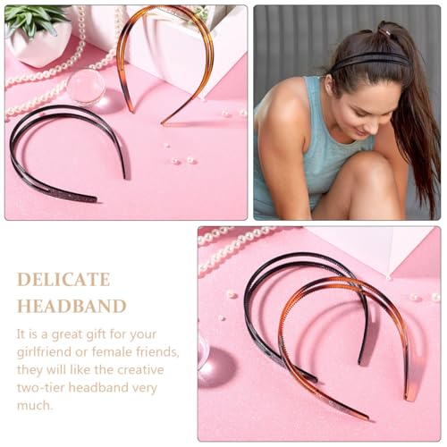 COLLBATH Doppellagiges Haarband Damen Rutschfestes Langlebiges Stirnband mit Feiner Verzahnung Modisches Haarschmuck accessoire für Alltag Party und Besondere Anlässe Eleganter Kopfschmuck von COLLBATH