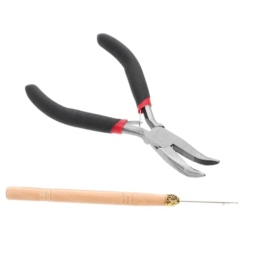 COLLBATH Dreadlock Zangen Teilig mit Schwarzer Zange und Hohlem Häkelnadel Handgefertigt Robustes Holzgriff Haarverlängerung Werkzeug für Präzises Flechten und Einzigartige Stylings von COLLBATH