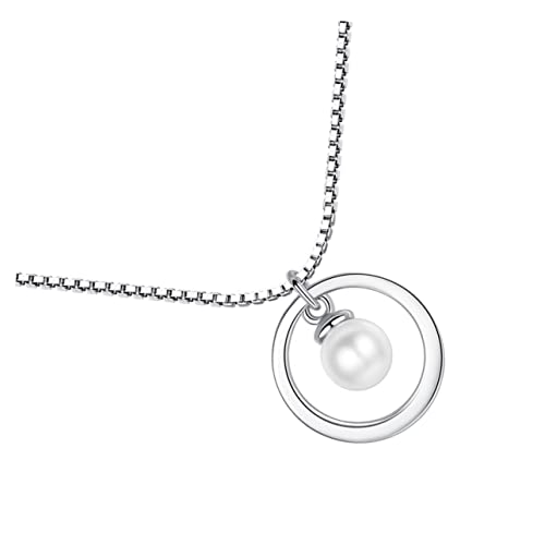 COLLBATH Silberkette Mit Perlenanhänger Modehalskette Für Frauen Fein Verarbeiteter Halsdekor Elegant Und Passend Zu Anlässen von COLLBATH