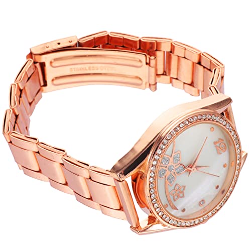 COLLBATH Armbanduhr Damen Metalllegierung Blumenmuster Uhren Mit Einfacher Zifferblattanzeige Leicht Und Tragbar Für Studenten von COLLBATH