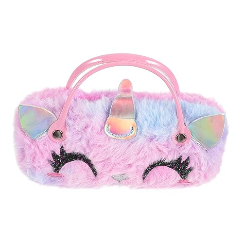 COLLBATH Einhorn-brillenetui Mit Griff Reisenetzbeutel Für Mädchen Schutz Für Brille Und Sonnenbrille Aus Plüsch-Material Leicht Und Tragbar von COLLBATH