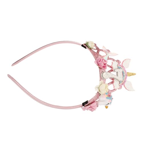 COLLBATH Geburtstag Einhorn Haarband Mit Glitzer Krone Süßes Kopfschmuck Für Mädchen Für Geburtstagsfeiern Rollenspiele Fotografie Und Besondere Anlässe von COLLBATH