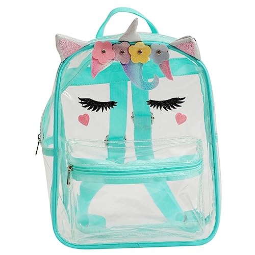COLLBATH Einhorn Rucksack Transparent Durchsichtig Mädchen PVC Schulrucksack Cartoon Kinderrucksack für Schule Reisen Ausflug Festival Große Kapazität Tierbuchtasche Kinder von COLLBATH