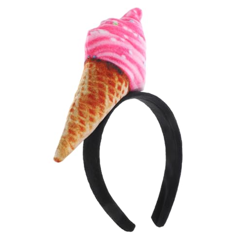 COLLBATH Eiscreme Stirnband Damen Haarschmuck Lustiges Kopfbedeckung Party Make Up Spa Haargummi Für Kurze Haare Vielseitiges Styling Zubehör von COLLBATH