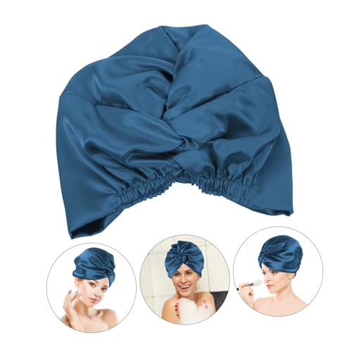 COLLBATH Elastische Duschhaube aus Imitationsseide Weite Schlafhaube für Damen Doppellagige Mütze für Lockiges Haar Vielseitig für Schlaf Make up und Spa Verstellbar für Verschiedene von COLLBATH