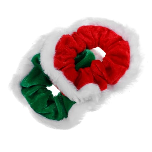 COLLBATH 2 Stücke Weihnachts-haargummis Für Frauen Und Mädchen Weiche Haargummis Aus Samt Festliche Gummibänder Feiertage Als Haar-accessoires von COLLBATH