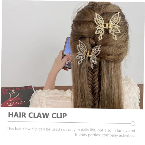 COLLBATH Elegante Schmetterling Haarspange mit Perlen und Strass Mehrlagiger Haarklammer für Frauen Modisches Haarstyling zubehör Geeignet für Festliche Anlässe und Alltag von COLLBATH