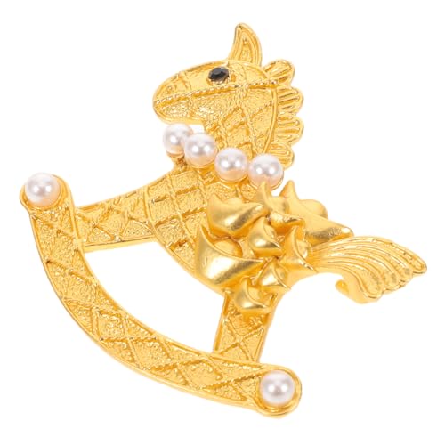 COLLBATH Elegante Vintage Pferde Brosche mit Ingot-element Stilvolle Anstecknadel für Damen und Herren Modischer Metall-badge für Anzüge Mäntel Pullover Hemden und Kleider Symbolisch für von COLLBATH