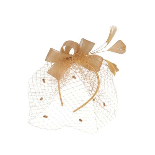 COLLBATH Eleganter Brautschmuck Haarschmuck Gold Gauzefarbenes Haaraccessoire Leicht und Komfortabel für Hochzeiten Partys Engagements Stilvolles Design für Besondere Anlässe von COLLBATH