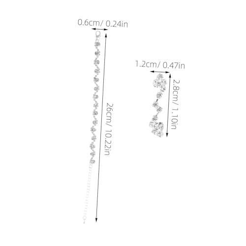 COLLBATH Elegantes Schmuckset für Damen Silber mit Funkelnden Strasssteinen Halskette Ohrringe Armband Brautschmuck für Hochzeit Festliche Anlässe Abendkleider von COLLBATH