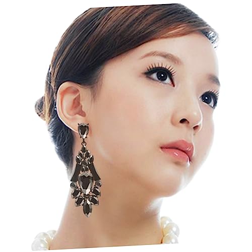 COLLBATH Extravaganter Langer Retro Ohrringe für Damen Leichte Strassbesetzte Ohrhänger Modischer Schmuck für Party und Alltag Schwarzes Legierungsmaterial von COLLBATH
