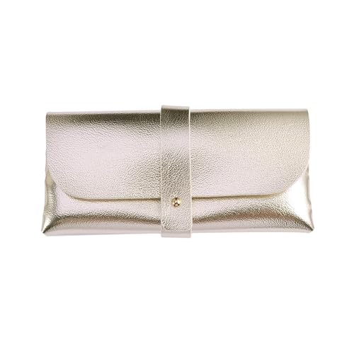 COLLBATH Weiche Brillenetuis, Brillenetui Aus Leder Tragbarer Sonnenbrillenhalter Mit Knopf Brillenschutz für Zuhause Und Unterwegs von COLLBATH