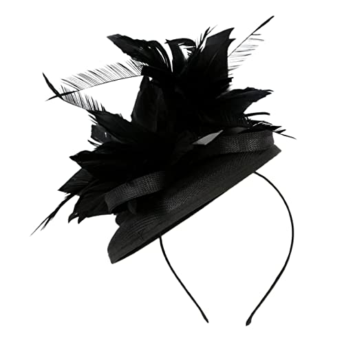 COLLBATH Fascinator Damen Derby Hut Stirnband Mode Kopfschmuck Für Tea Party Feder Verzierung Atmungsaktiv Leicht von COLLBATH