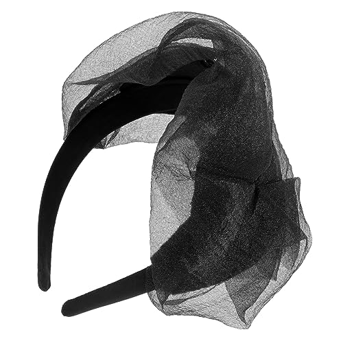 COLLBATH Fascinator Haarband Damen Kopfschmuck Vintage Stil Leichtes Mode Stirnband Für Hochzeiten Abendpartys Banquets Bequemes Mädchen Haarschmuck Schwarz von COLLBATH