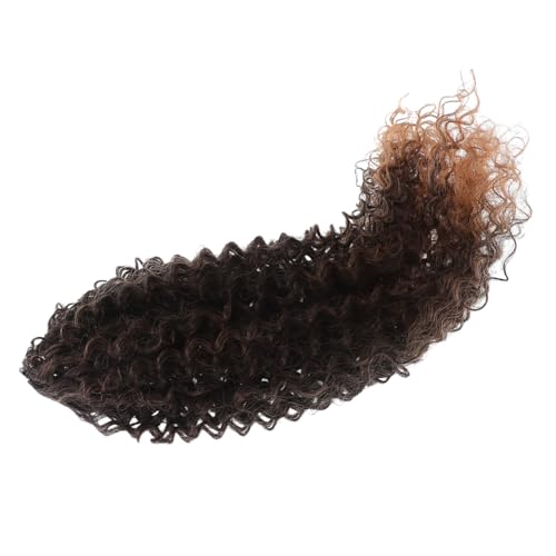 COLLBATH Faux Curly Drawstring Ponytail Extension Synthetic Hairpiece für Frauen Wiederverwendbar Voluminös Realistische Locken Braun Clip-in Haarverlängerung von COLLBATH
