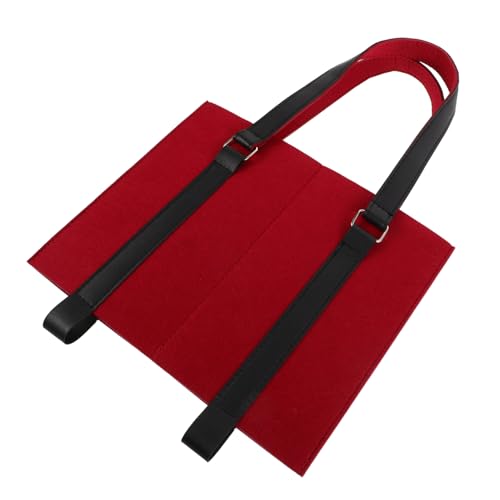 COLLBATH Filz Flaschentasche Weintragetasche mit Zwei Fächern Robuste Handtasche für Weinflaschen Tragbare Geschenkverpackung Weinroter Filz Weintasche für Festivals und Reisen von COLLBATH