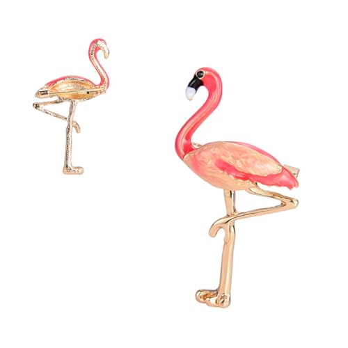 COLLBATH Flamingo-Anstecknadel bags tütchen päckchen Exquisite Brosche abc wickeltasche unimate packet Flamingo-Brosche aus Metall Flamingo-Metallnadel Karikatur Stift Zinklegierung rot von COLLBATH