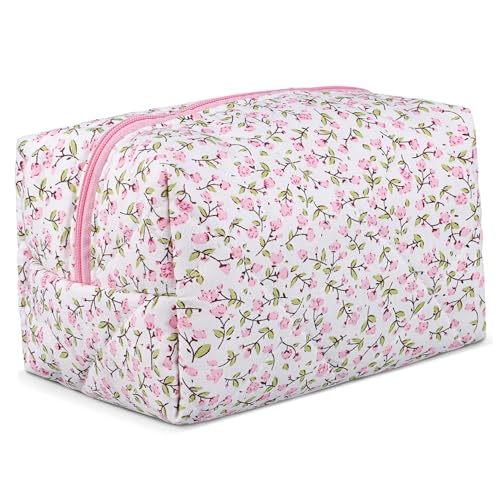 COLLBATH Floral Kosmetiktasche Damen Tragbare Makeup Tasche mit Reißverschluss Leicht und Sicher Vielseitiger Kulturbeutel für Reise Period Pouch Toiletry Organizer von COLLBATH