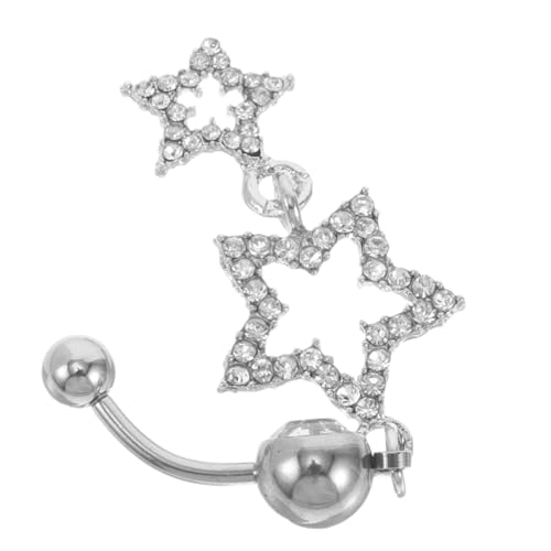COLLBATH Bauchnabelpiercing Mit Sternförmigem Anhänger Und Strasssteinen Baumelnde Nabelringe Für Damen Funkelnder Bauchnabelring Für Jeden Anlass von COLLBATH