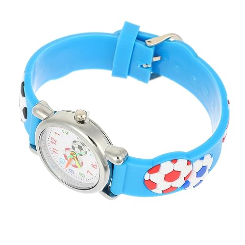 COLLBATH Cartoon Fußball Kinderuhr Leichte Einstellbare Armbanduhr Für Jungen Und Mädchen Als Geburtstagsgeschenk Für Sportbegeisterte Junge Mädchen Himmelblau von COLLBATH