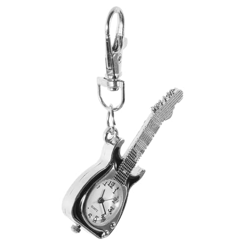 COLLBATH Vintage Taschenuhr Mit Schlüsselanhänger Personalisierter Gitarrenförmiger Anhänger Exquisites Uhr-schlüsselanhänger-Design Leicht Und Praktisch Für Alltag von COLLBATH